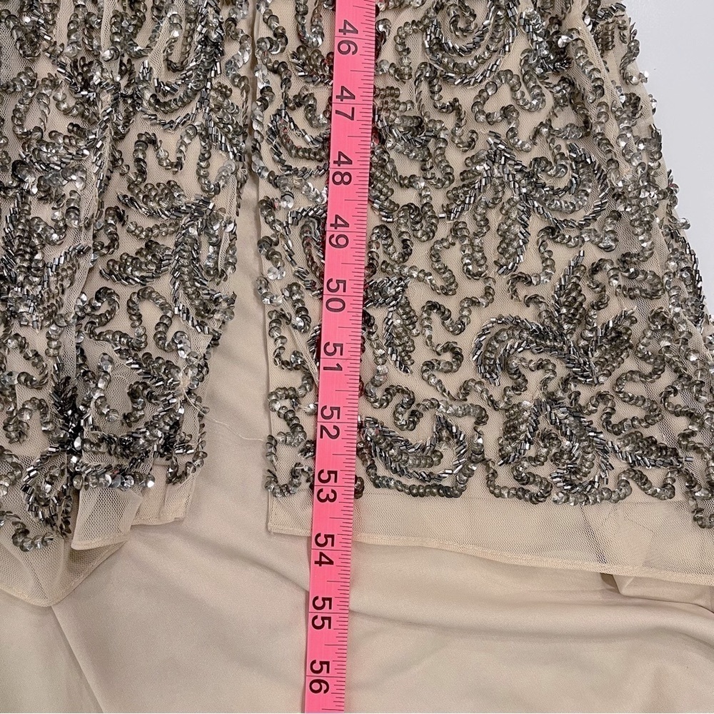 NWT lush beaded backless evening gown champagne size 8 - Picture 7 of 15
